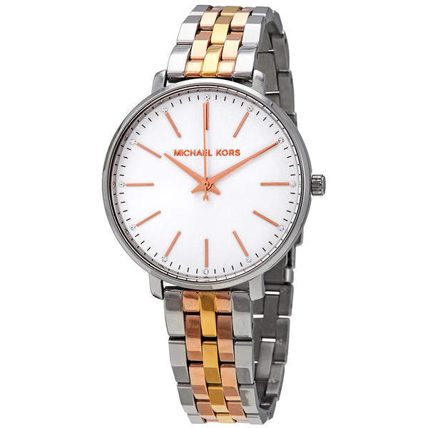 Michael Kors Pyper Silver Dial Tri-tone Ladies Watch MK3901 - The Watches Men & Co