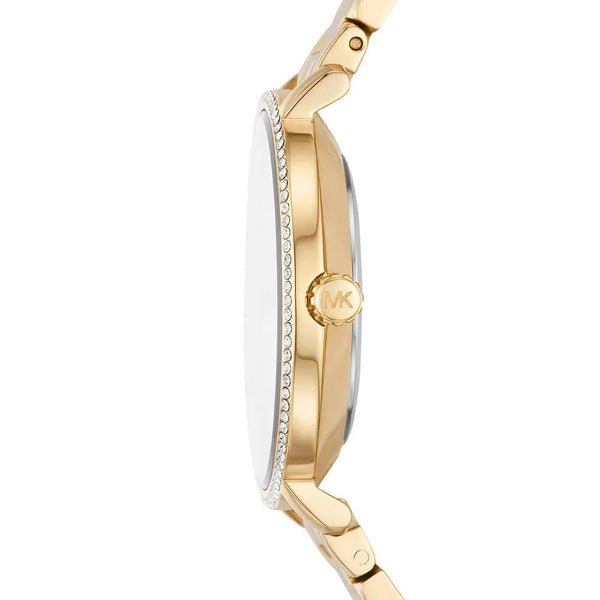 Michael Kors Quartz Mother of Pearl White Dial Gold Steel Strap Watch For Women - MK1065 mk1065 - Image 2