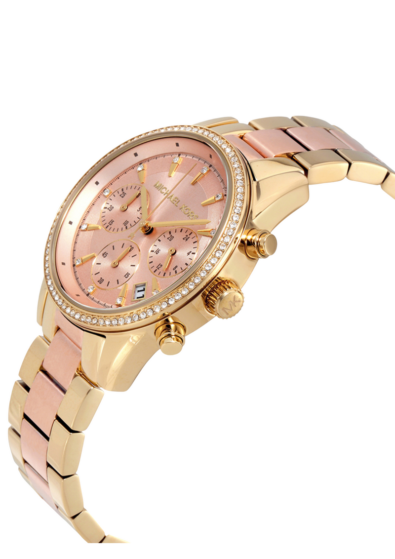 Michael Kors Ritz Chronograph Rose Dial Ladies Watch MK6475 - Watch