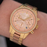 Michael Kors Ritz Chronograph Rose Dial Ladies Watch MK6475 - Watch