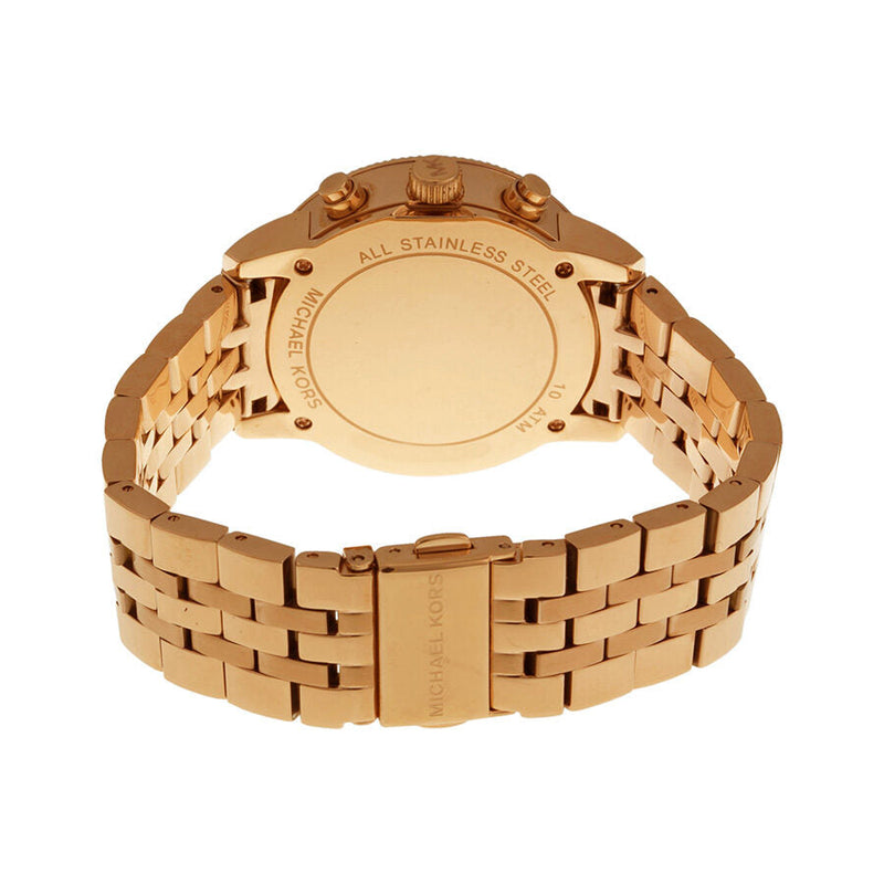 Michael Kors Ritz Chronograph Rose Gold Dial Steel Ladies Watch MK6077 - The Watches Men & CO #3