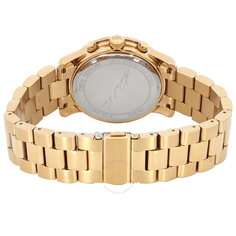 Michael Kors Runway Chronograph Quartz Gold Dial Ladies Watch MK7323 - The Watches Men & Co #3