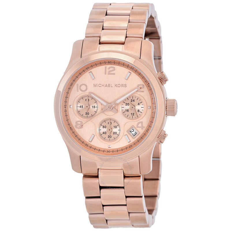 Michael Kors Runway Chronograph Quartz Rose Gold Dial Watch MK7324 - The Watches Men & Co