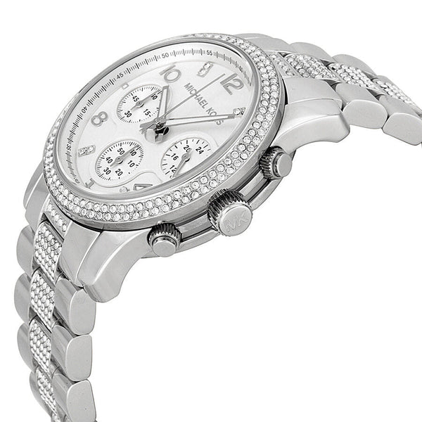 Michael Kors Runway Glitz Stainless Steel Chronograph Ladies Watch MK5825 - The Watches Men & CO #2
