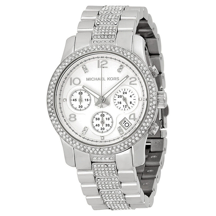 Michael Kors Runway Glitz Stainless Steel Chronograph Ladies Watch MK5825 (DEFECT)