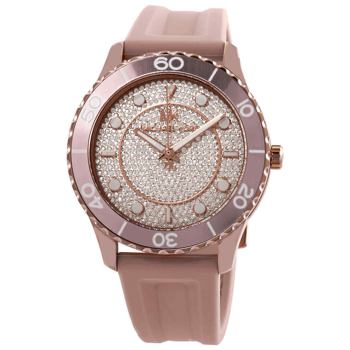 Michael Kors Runway Quartz Rose Crystal Dial Ladies Watch MK6854 - Watch