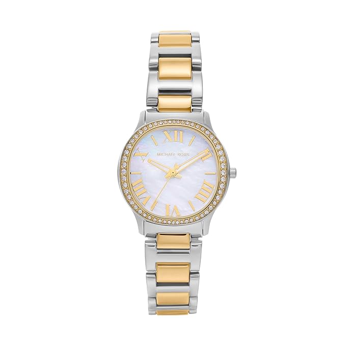Michael Kors Sage quartz women's watch with two-tone stainless steel bracelet and crystal-set bezel