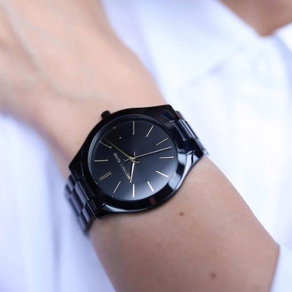 Michael Kors Slim Runway Black Ion-plated Unisex Watch MK3221 - The Watches Men & CO #6
