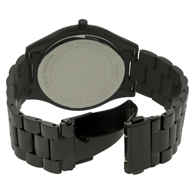 Michael Kors Slim Runway Black Ion-plated Unisex Watch MK3221 - The Watches Men & CO #3