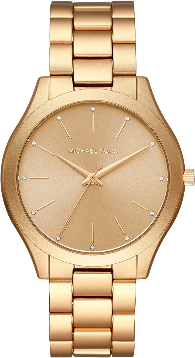 Michael Kors Slim Runway all-gold women's watch with minimalist dial and gold-tone bracelet
