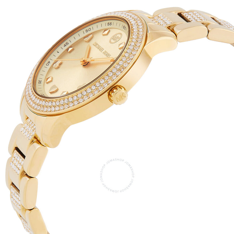 Michael Kors Tibby Quartz Crystal Gold Dial Ladies Watch and Bracelet Gift Set - The Watches Men & Co #2