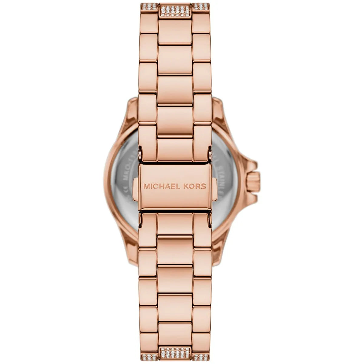 Rose gold-tone stainless steel bracelet and caseback of Mini Everest watch