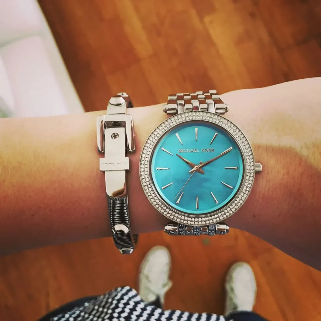Michael Kors Darci Turquoise MOP Dial and Silver Tone Women's Watch - MK3515