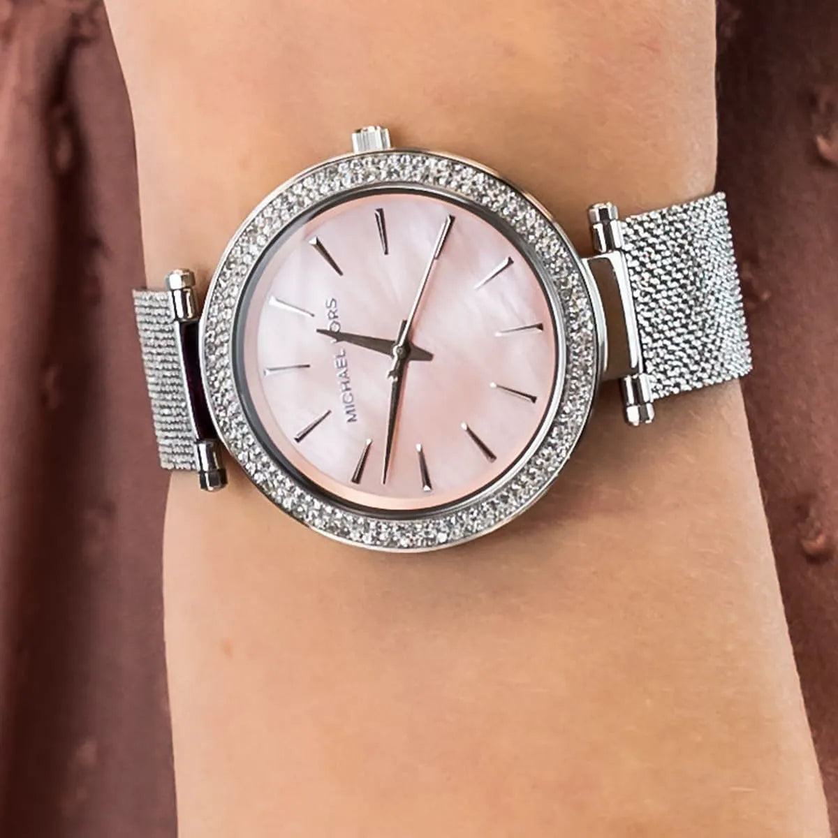 Michael Kors Darci Pink MOP Dial Silver Mesh Women's Watch - MK4518