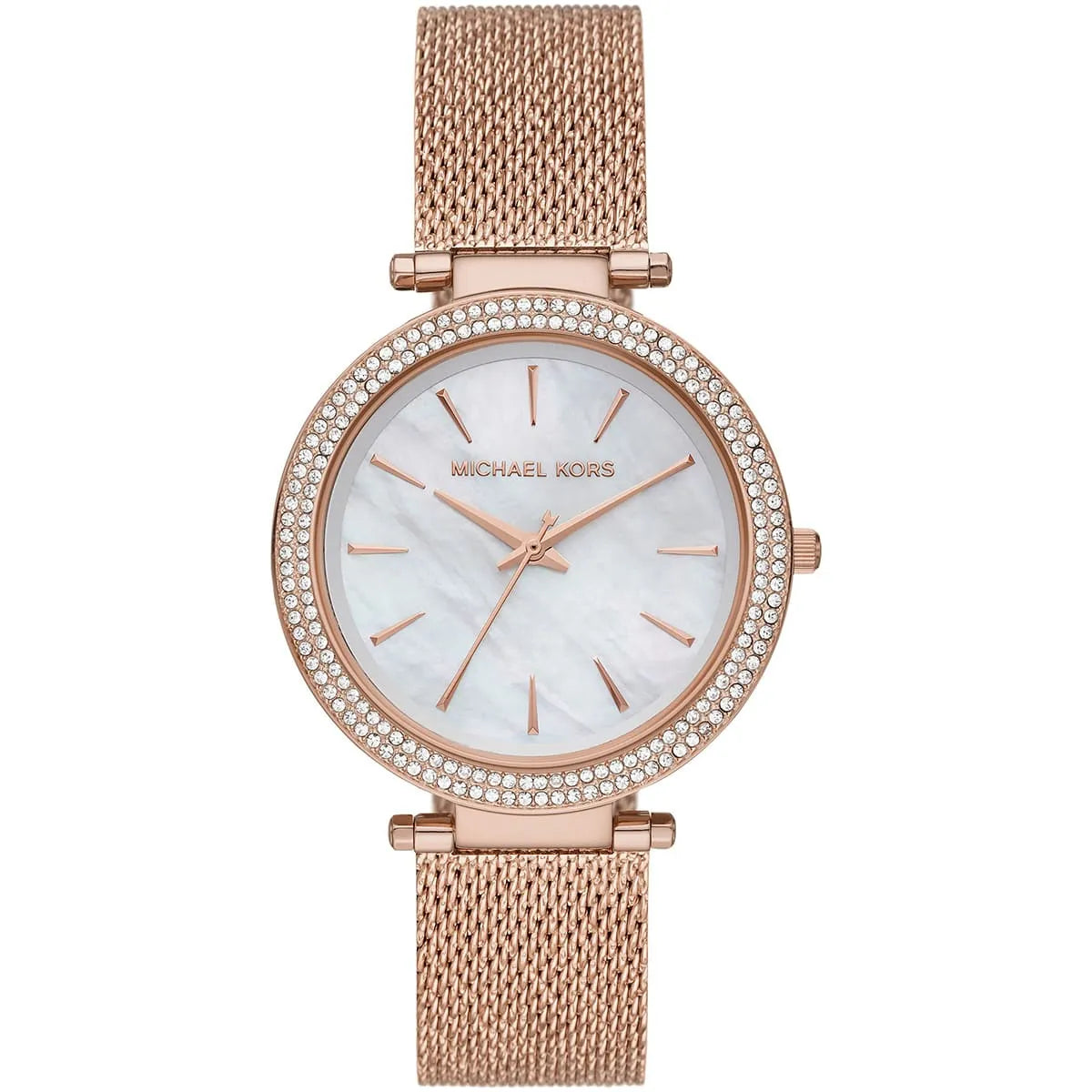 Michael Kors Darci White MOP Dial Rose-gold Mesh Women's Watch - MK4519