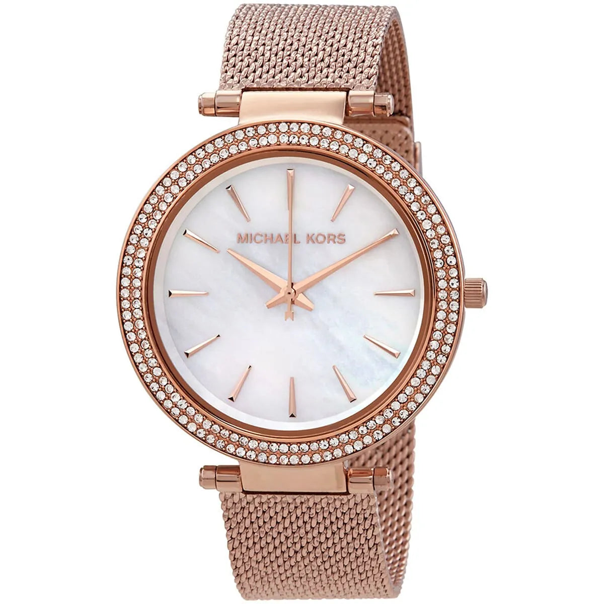 Michael Kors Darci White MOP Dial Rose-gold Mesh Women's Watch - MK4519