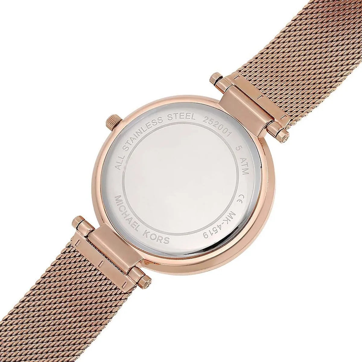 Michael Kors Darci White MOP Dial Rose-gold Mesh Women's Watch - MK4519