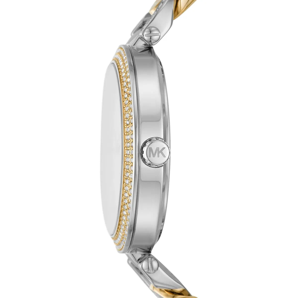 Michael Kors Catelyn Three-Hand Crystals Silver Dial Two Tone Steel Strap Watch MK4633