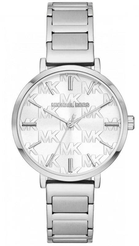 Michael Kors Addyson White Dial Silver Steel Strap Women's Watch  - MK4714