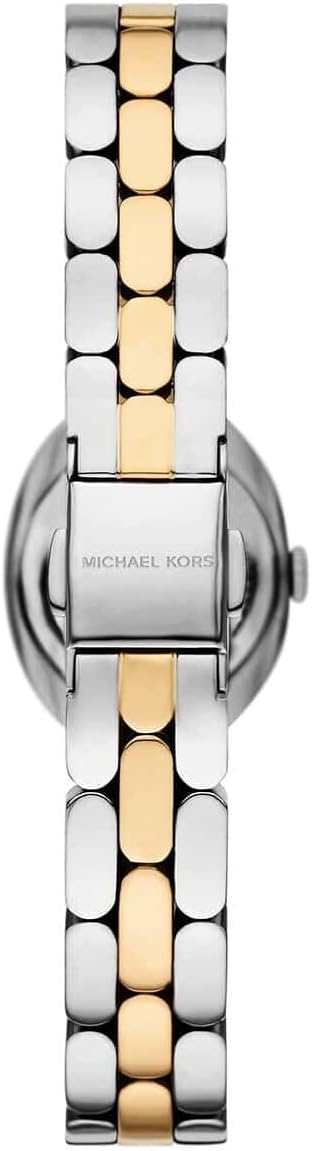 MK4956 watch rear view showing two-tone metal bracelet and caseback