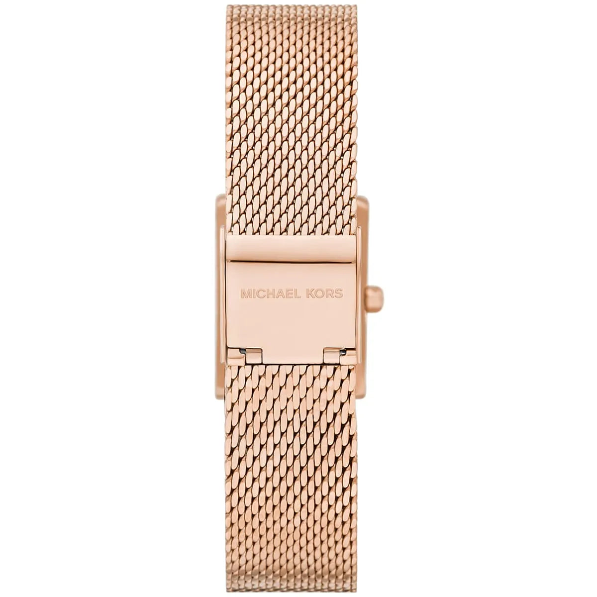 Michael Kors Georgie MK4960 rose gold case back with mesh strap