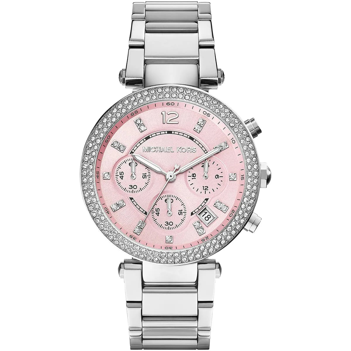 Michael Kors Parker Pink Dial Silver-Tone Women's Watch - MK6105