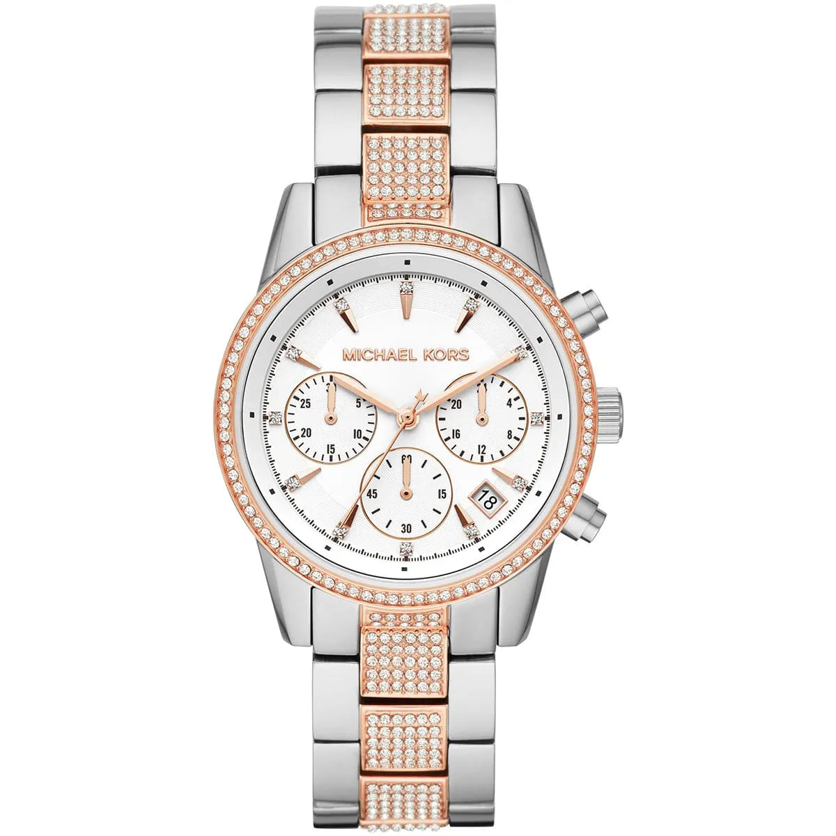Michael Kors Ritz Pavé Two-Tone Unisex Watch MK6651