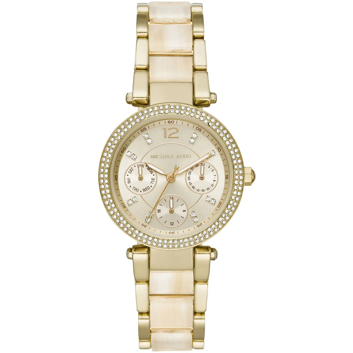 Michael Kors Parker Multi-Function Gold-Tone and Acetate Women's Watch - MK6833