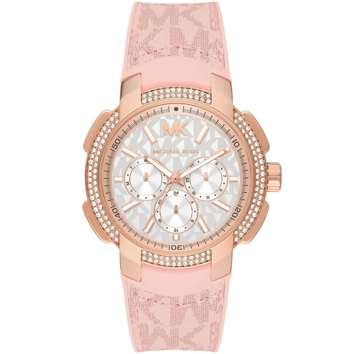 Michael Kors Oversized Sidney Pavé Rose Gold-Tone and Logo Women's Watch - MK7222