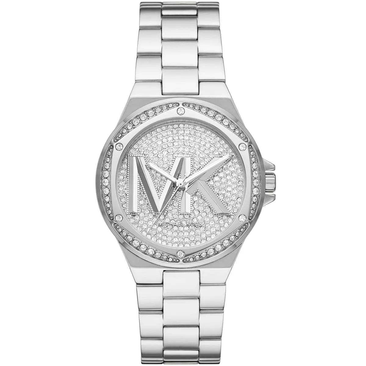 Michael Kors Lennox Pavé Logo Silver-Tone Women's Watch - MK7234