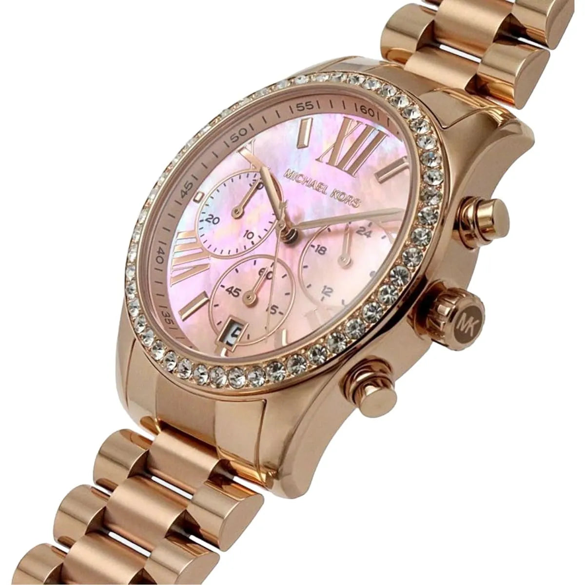 Michael Kors Lexington Chronograph Pink MOP Dial Rose-gold Women's Watch - MK7242