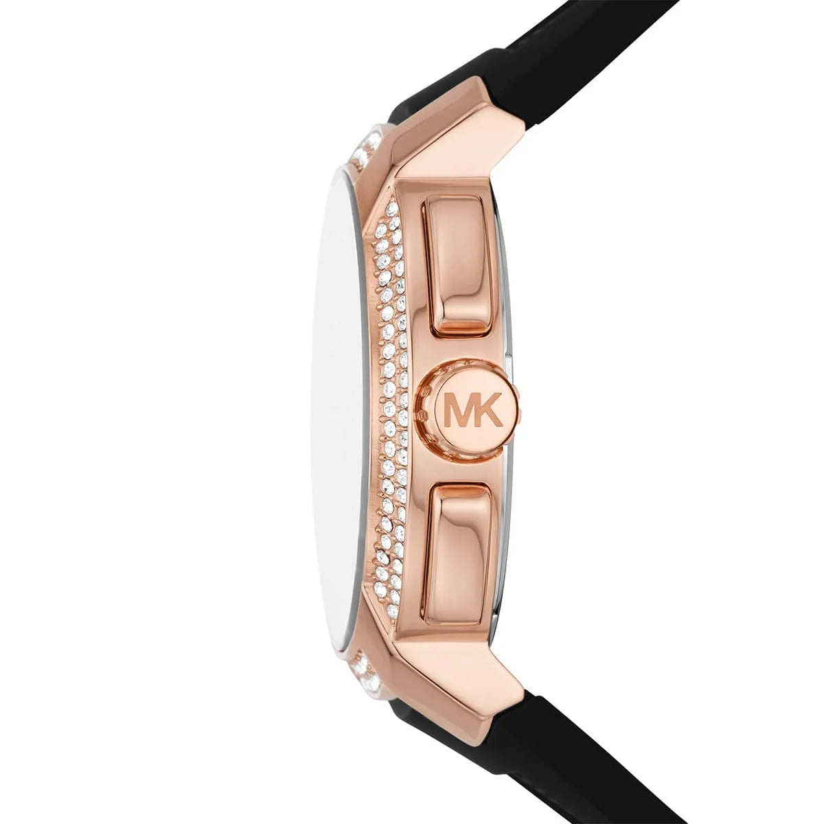 Michael Kors Sidney Rose Gold-Tone and Black Silicon Watch - MK7245