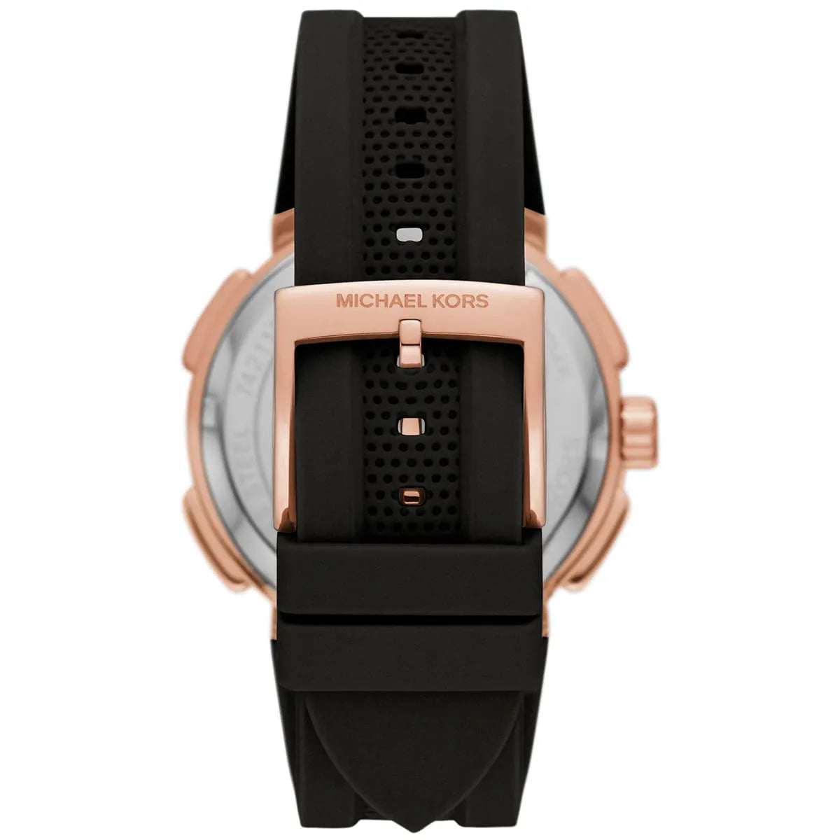 Michael Kors Sidney Rose Gold-Tone and Black Silicon Watch - MK7245