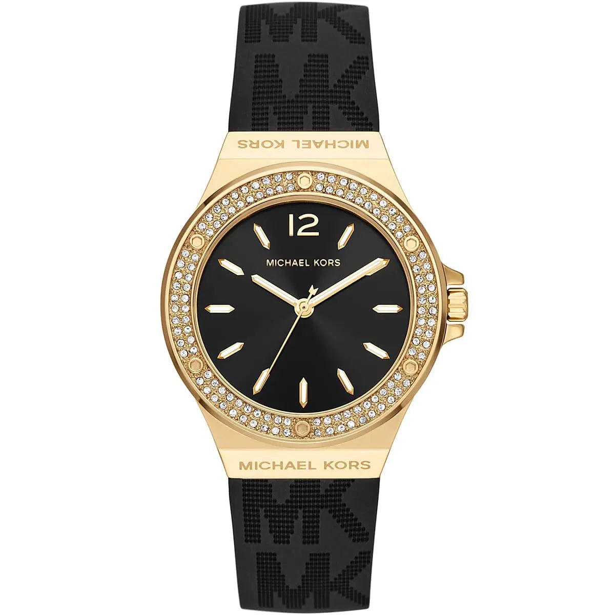 Michael Kors Lennox Black Silicone logo Women's Watch - MK7281