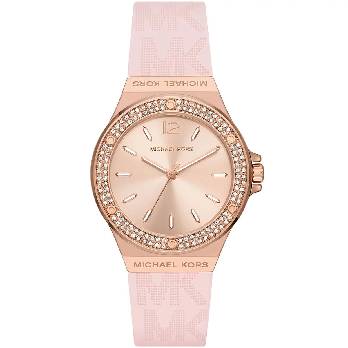 Michael Kors Lennox Rose Gold Dial and Pink Silicone Strap Women's Watch - MK7282