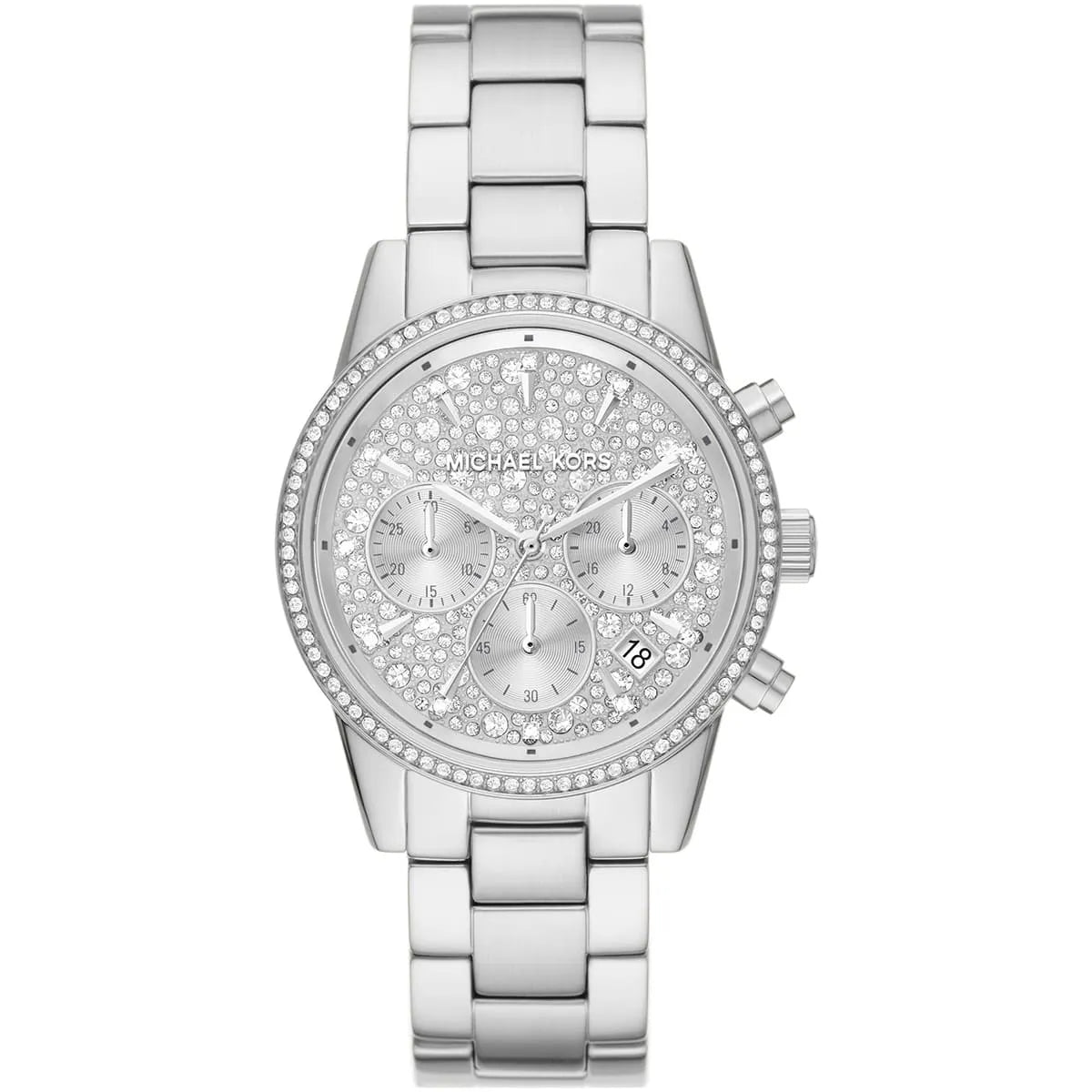 Michael Kors Bryant Pavé Silver-Tone Watch MK7301