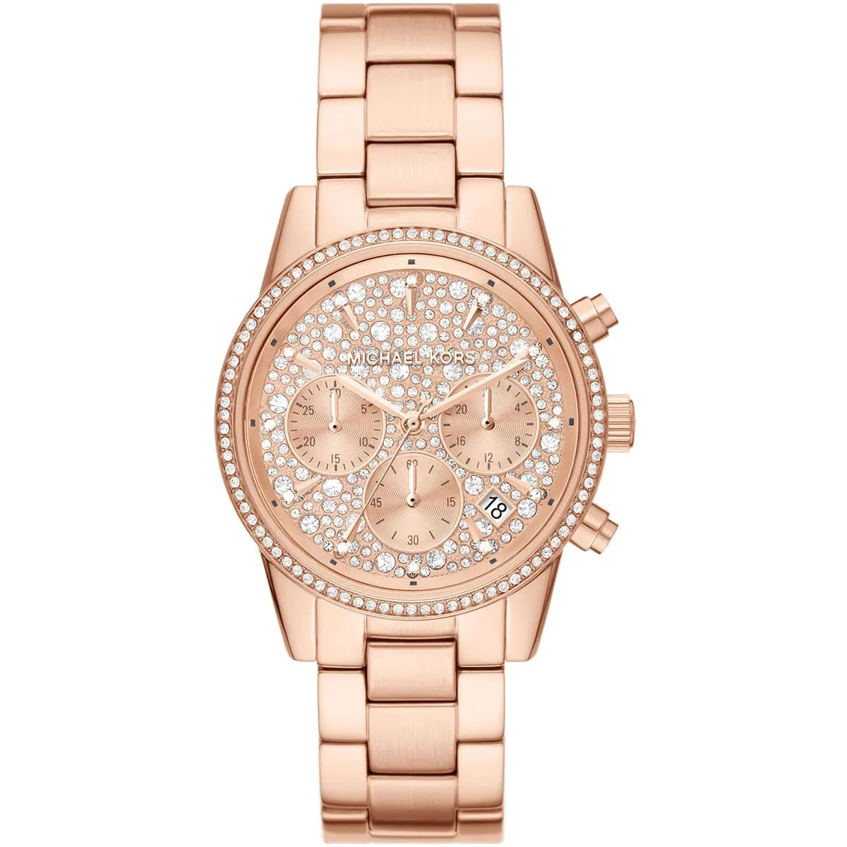 Michael Kors Ritz Chronograph Rose Gold-Tone Women's Watch - MK7302