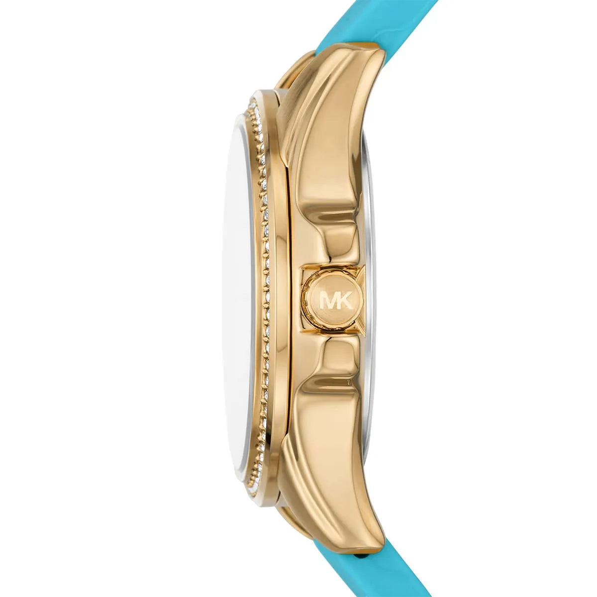 Michael Kors Mini Pilot Pavé Gold-Tone and Logo Silicone Women's Watch - MK7374