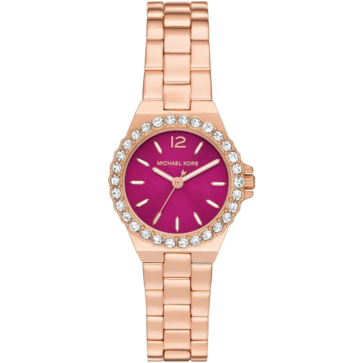 Michael Kors Mini Lennox Pink Dial Rose-gold Women's Watch - MK7396