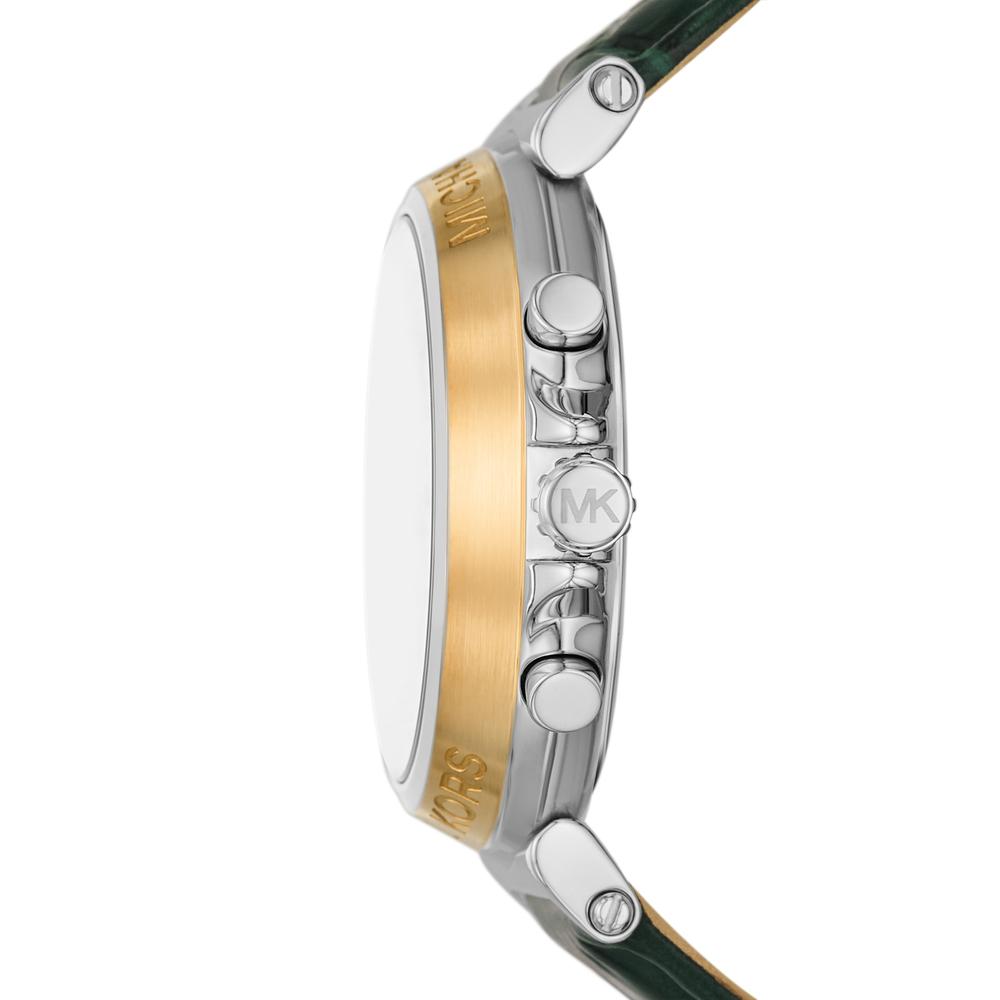Michael Kors Oversized Maren Chronograph Green Leather Strap Women's Watch - MK7498
