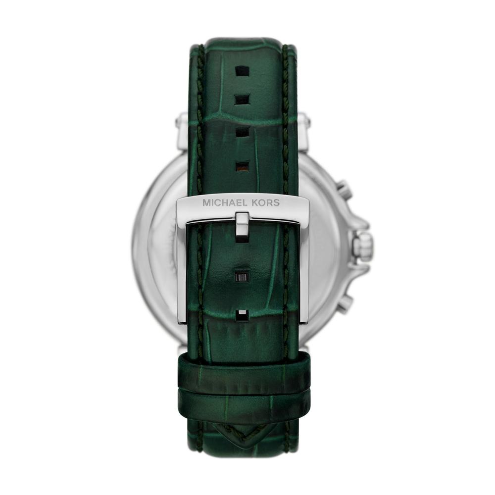 Michael Kors Oversized Maren Chronograph Green Leather Strap Women's Watch - MK7498