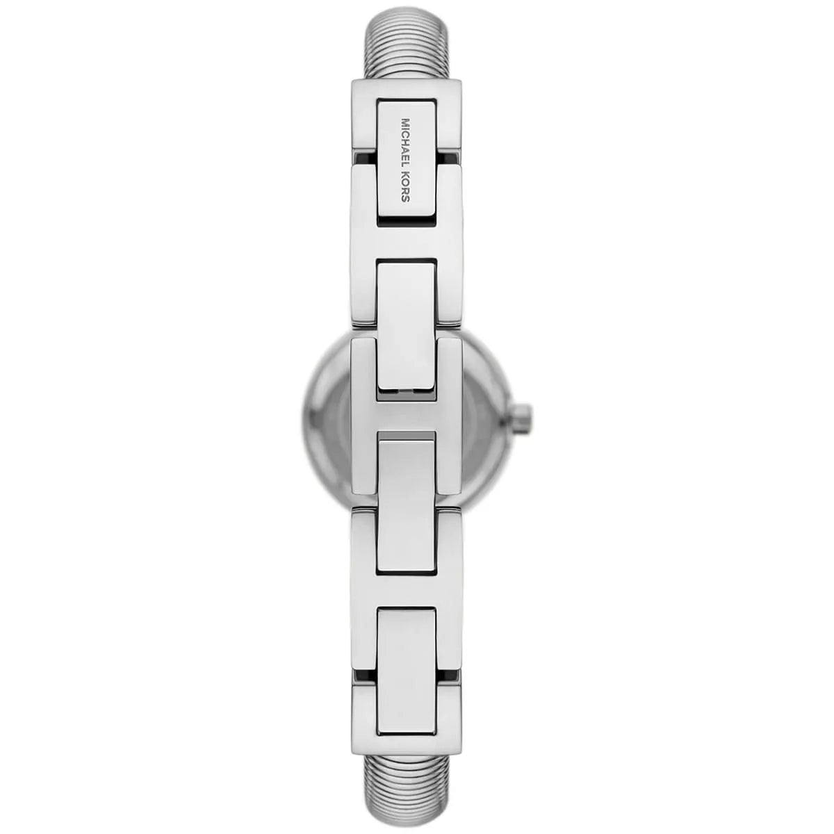 Michael Kors Gramercy watch top view showing bracelet design and case