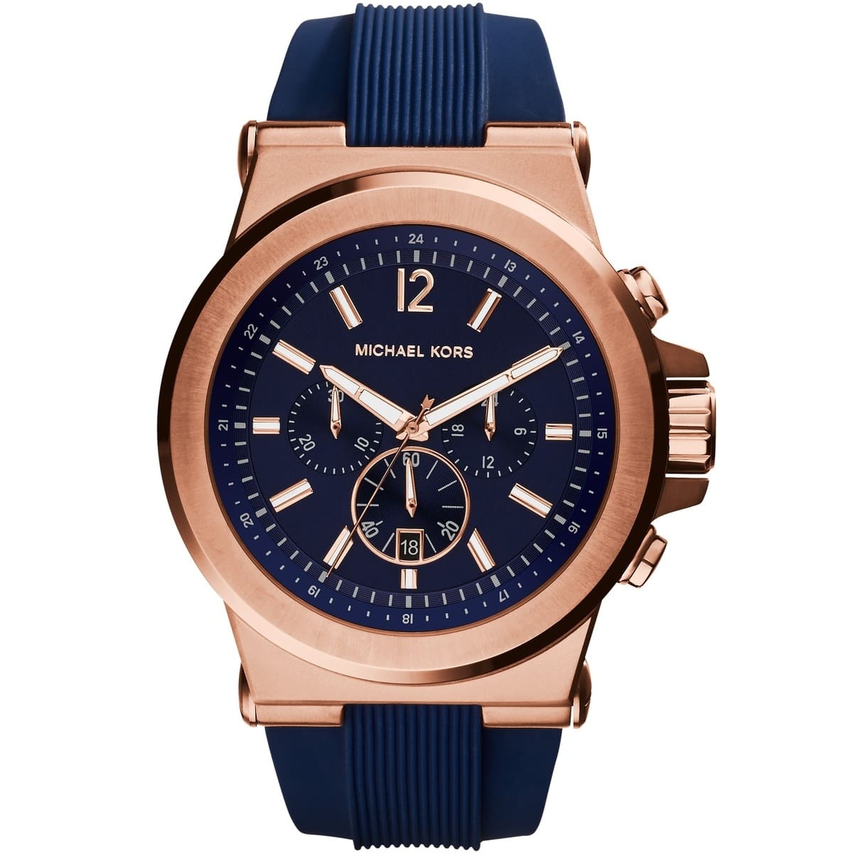 Michael Kors Dylan Chronograph Navy Dial and Silicone Strap Men's Watch - MK8295