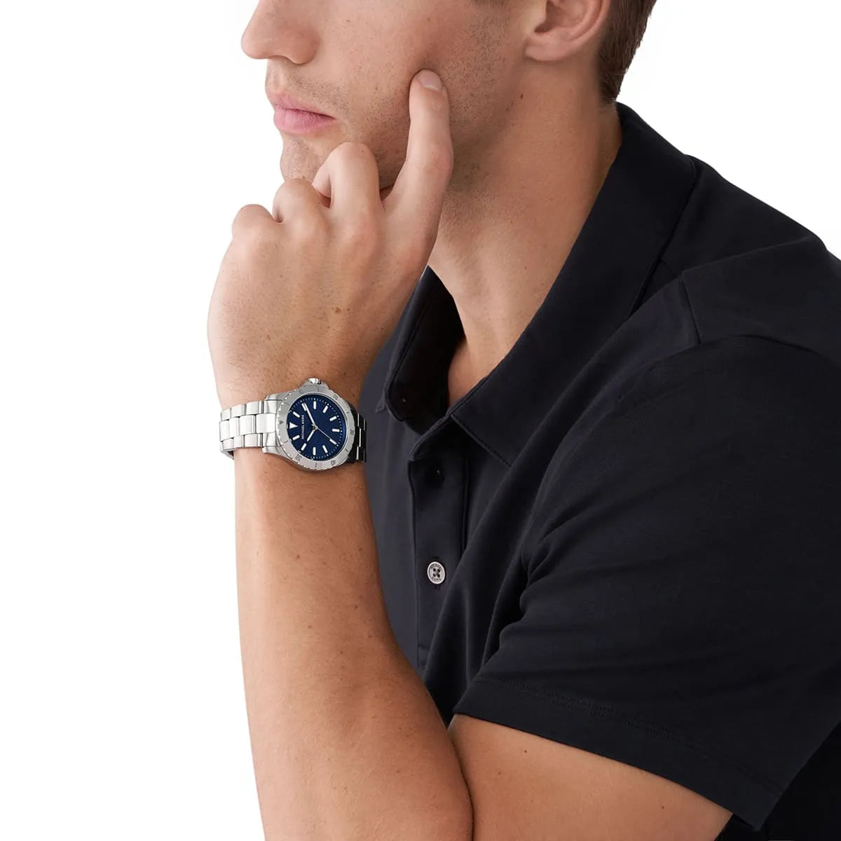 Michael Kors Everest Blue Dial Silver Men's Watch - MK9079