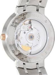 Movado 1881 automatic movement visible through caseback with rotor mechanism
