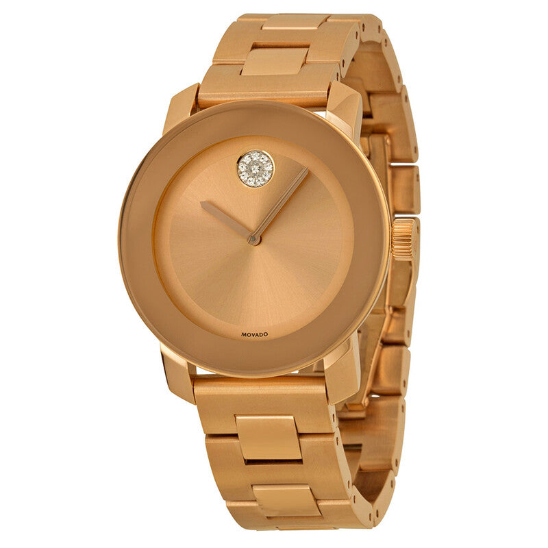 Movado Bold 36MM rose gold ion-plated stainless steel women's watch with diamond accent