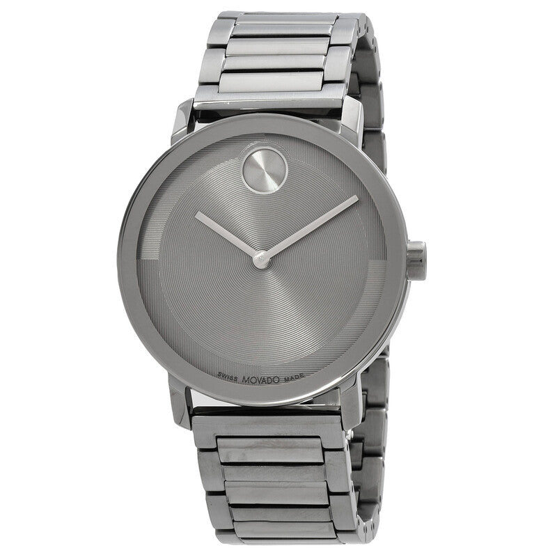 Movado Bold Evolution grey dial quartz watch with stainless steel bracelet