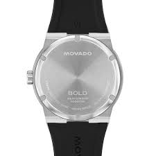 Movado Bold Fusion caseback showing Movado and Bold branding