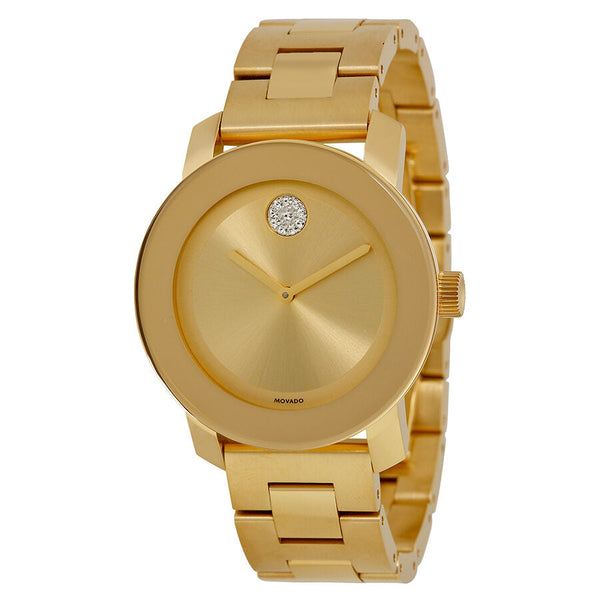 Movado Bold Gold Dial Yellow Gold Ion-plated Ladies Watch #3600104 - The Watches Men & Co