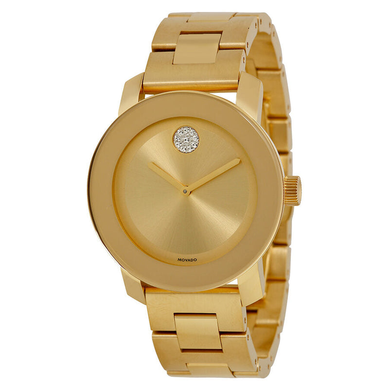 Movado Bold Gold Dial Yellow Gold Ion-plated Ladies Watch #3600104 - The Watches Men & Co